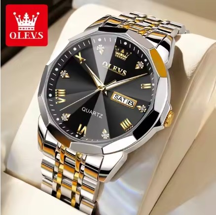 OLEVS 9931G Quartz Watch – New Exclusive Design | Golder - Black